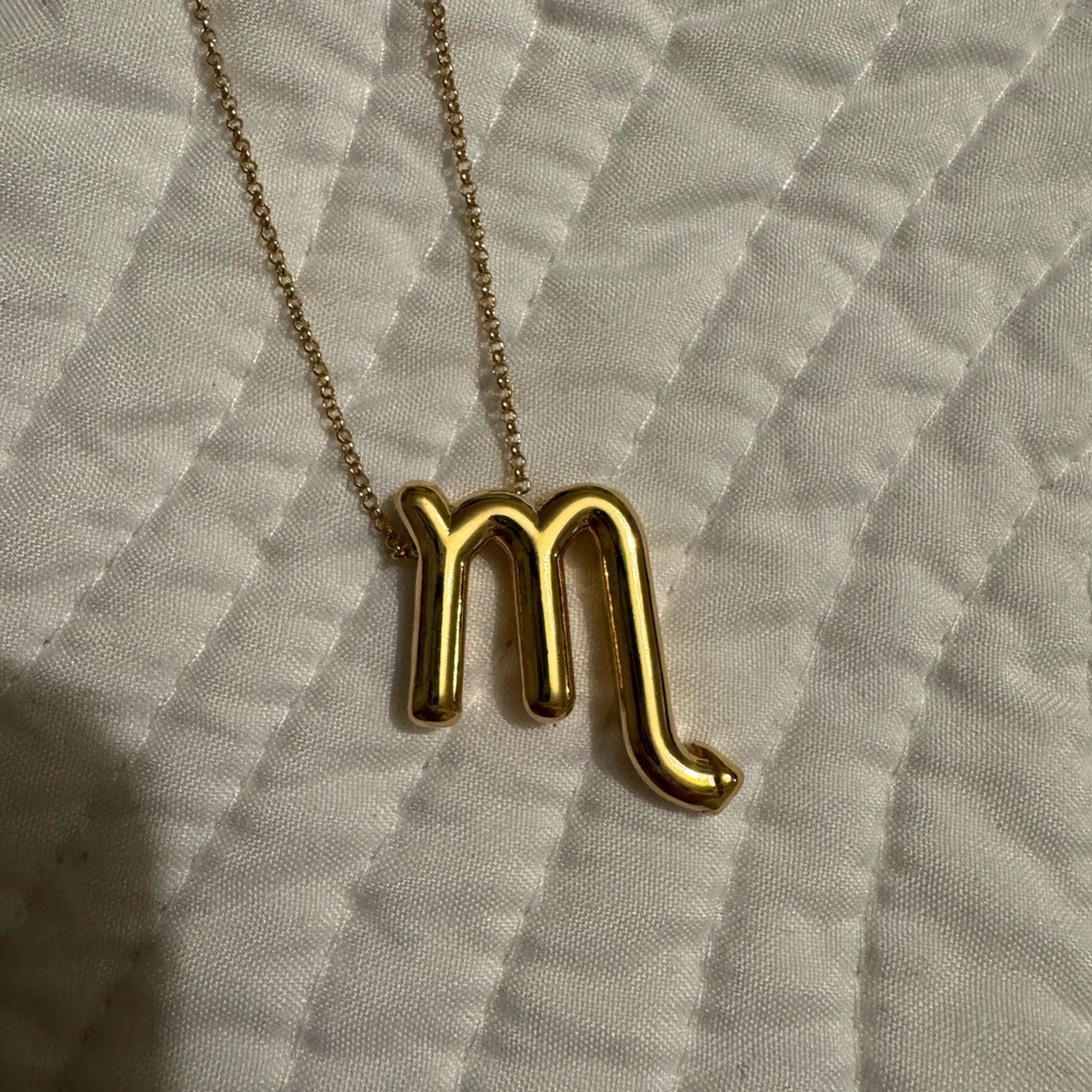 BaubleBar Gold Letter 'M' Necklace